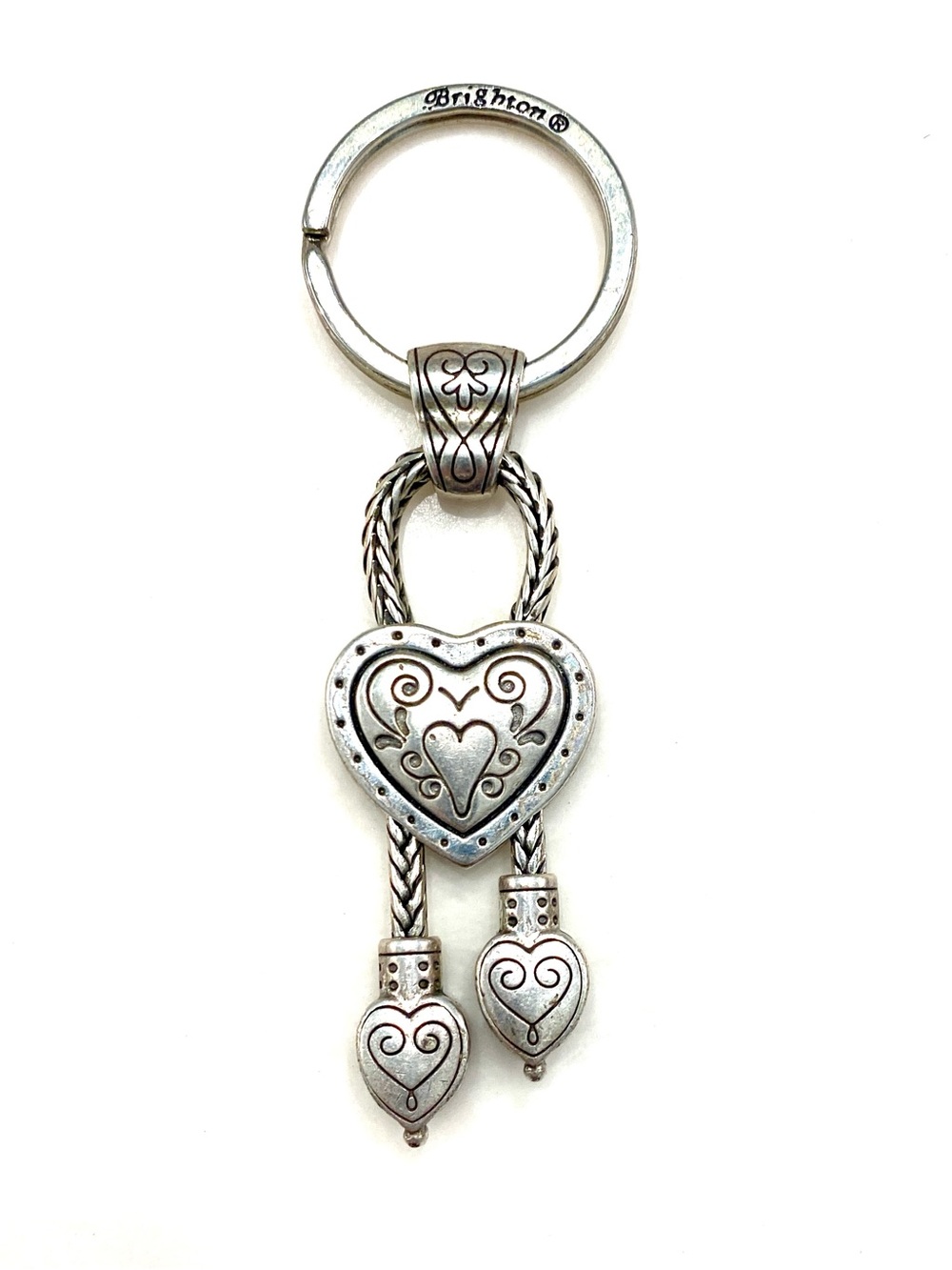Brighton Eliza Silver-Tone Heart Tassel Key Fob